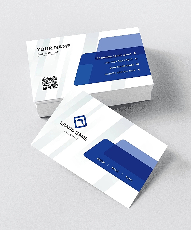 几何扁平科技感商务宣传名片