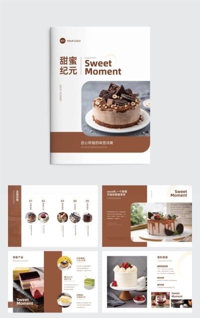 餐饮甜品烘焙产品印刷画册aigc