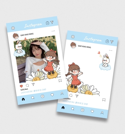 粉丝应援简笔画Q版人物透卡套装