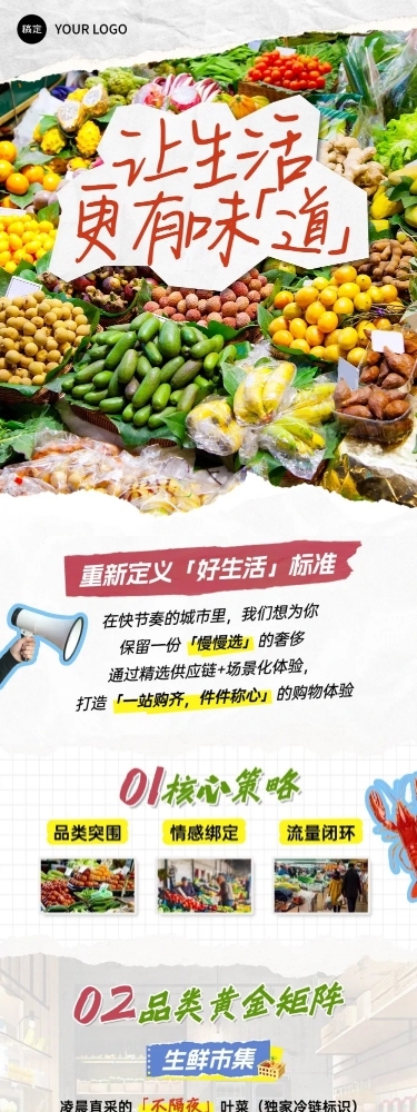 商超百货宣传推广拼贴风公众号文章长图aigc