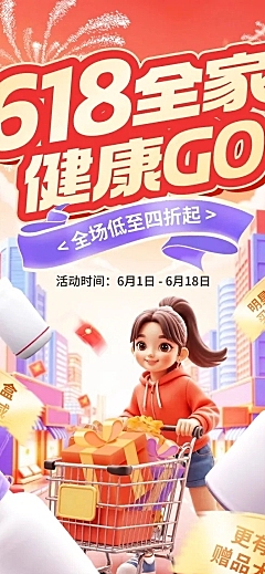 618年中大促营养保健品购物车手机端店铺首页AIGC