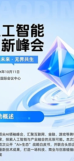 企业服务人工智能AI峰会会议宣传长图海报AIGC