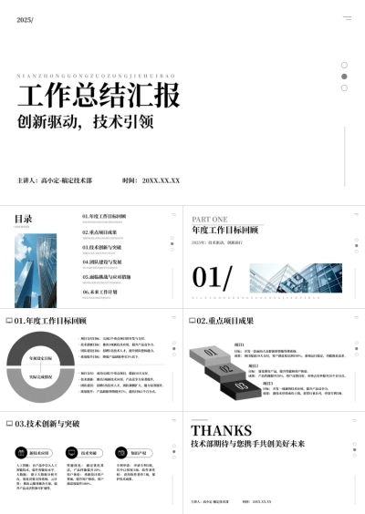 极简风白色简约工作总结汇报年中总结PPT套装aigc
