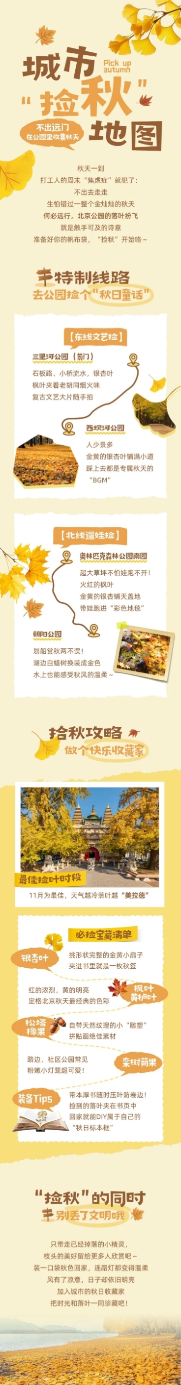 秋季户外活动捡秋攻略文章长图预览效果
