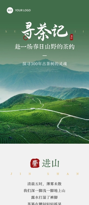 茶叶产品介绍实景排版微信公众号文章长图aigc