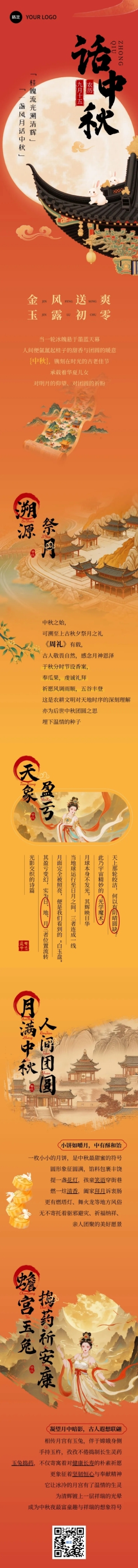 中秋国庆双节月饼礼盒营销中式感文章长图AIGC预览效果
