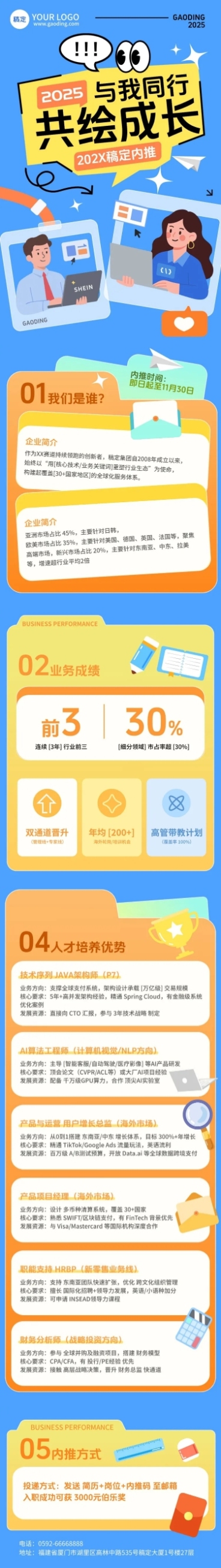 秋招企业秋季招聘内推趣味感文章长图AIGC预览效果