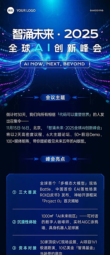 IT互联网AIGC峰会活动宣传文章长图AIGC