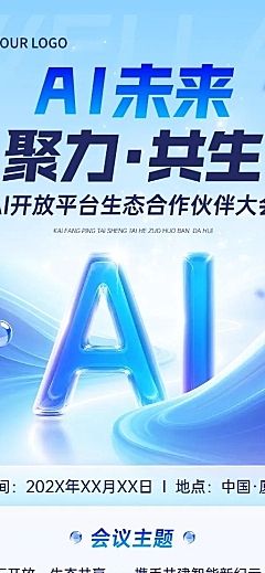 企业商务会议通知宣传推广长图海报AIGC