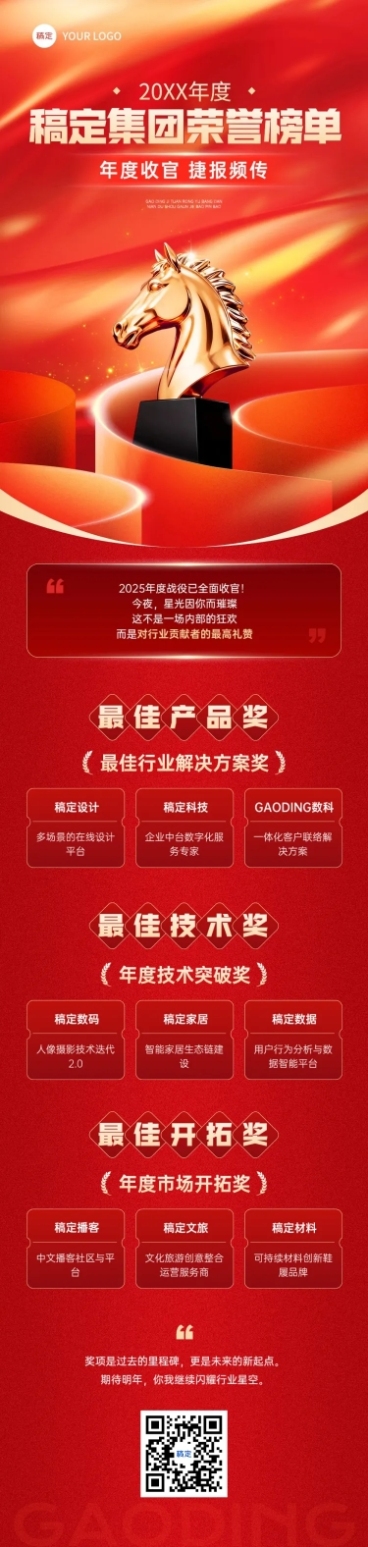 年终总结节点活动喜庆感年度回顾文章长图AIGC预览效果