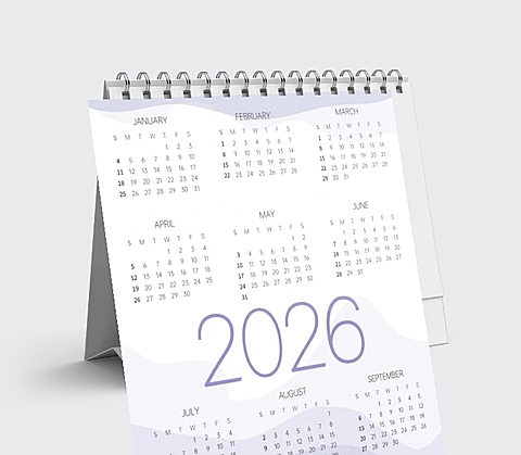 2026年渐变紫色台历印刷物料
