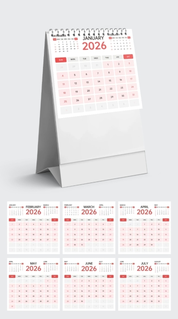 2026扁平台历印刷物料预览效果