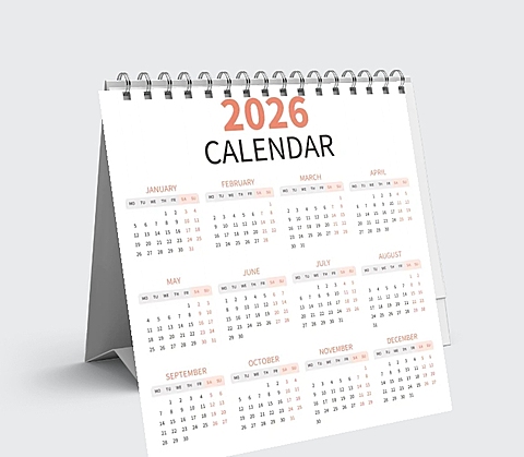 2026年简约台历印刷
