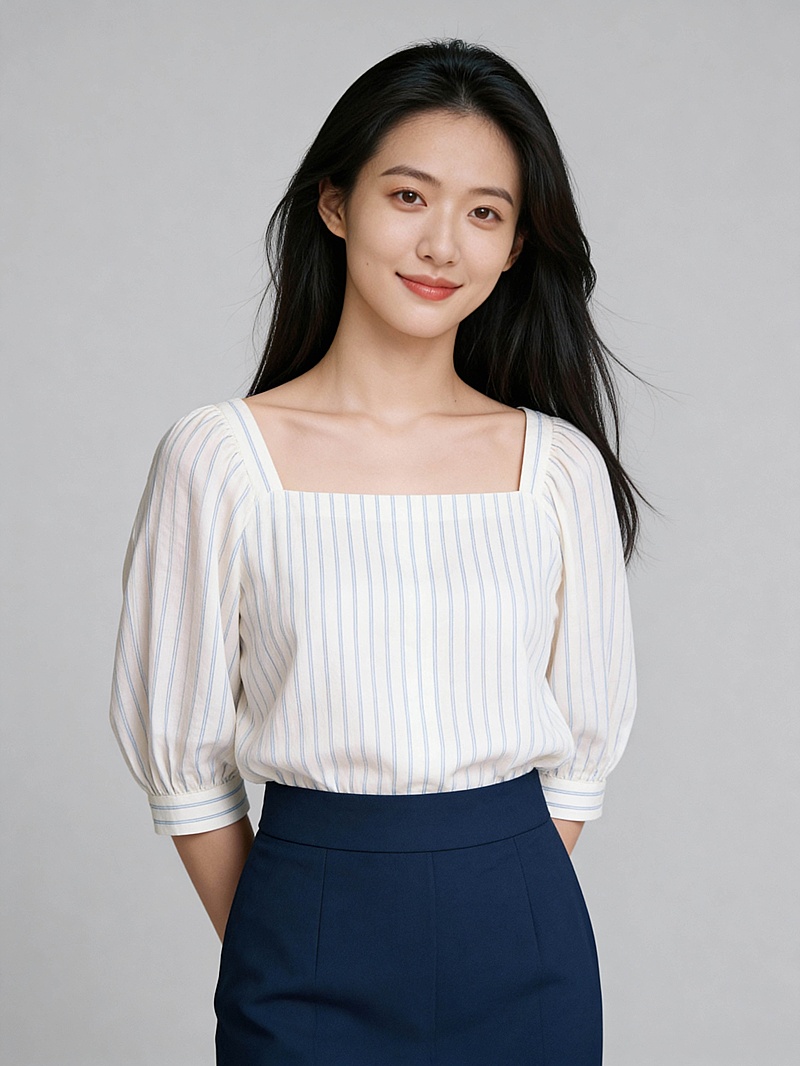 休闲日常知性裙装女士形象照