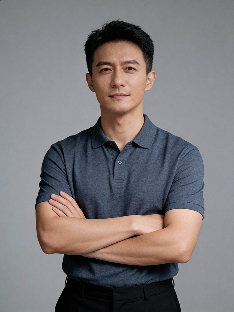 商务日常休闲双手抱胸男士形象照