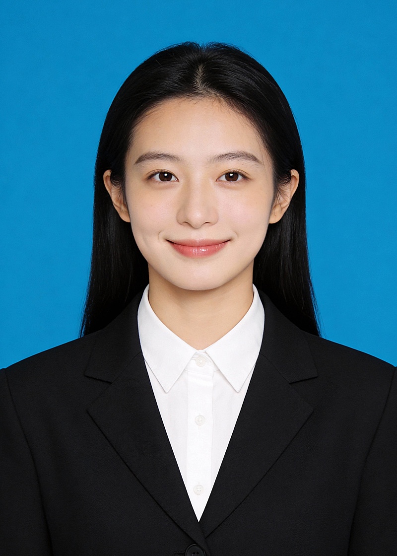 简约求职正式蓝底证件照