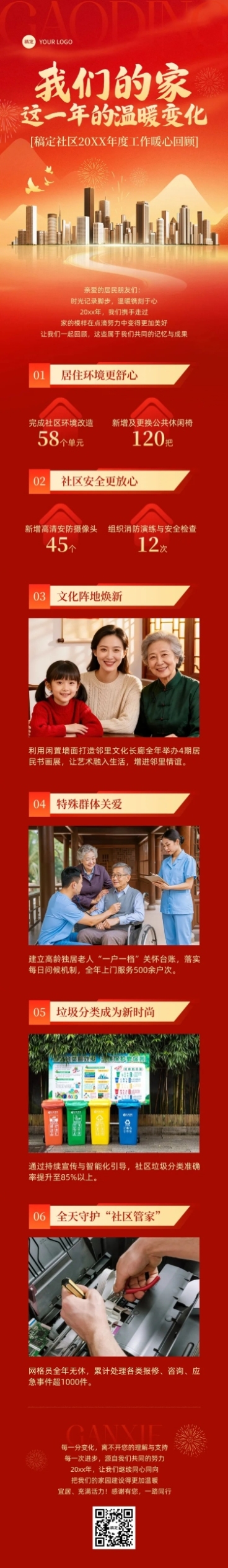 政务组织年度工作总结工作报告文章长图预览效果