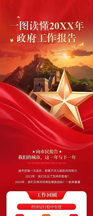 政务组织年度工作总结工作报告文章长图