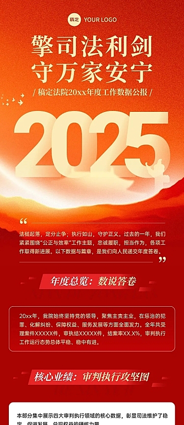 政务组织年度工作总结工作报告文章长图