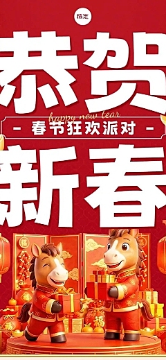 春节节日营销企业服务喜庆感企业福利长图海报