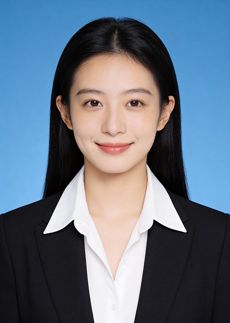 政务深色西装求职女生证件照