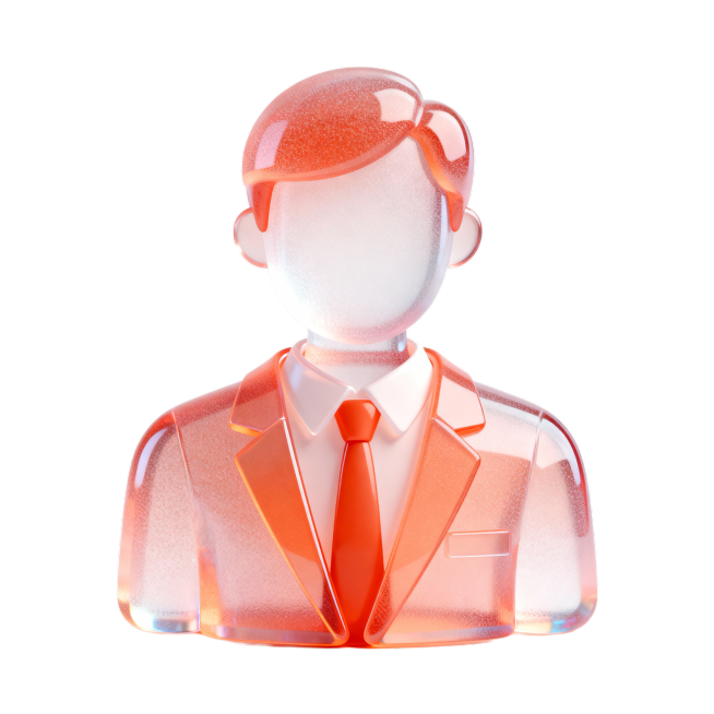 3个不同的图，第一个：一个地球突出我国地图，第二个：人物西装，第三个：爱心服务标识，材质透明，浅红橙色配色，磨砂玻璃质感，具透明科技感，UI 设计风格，白色背景，影棚灯光，色彩明亮，3D 艺术，使用预览效果