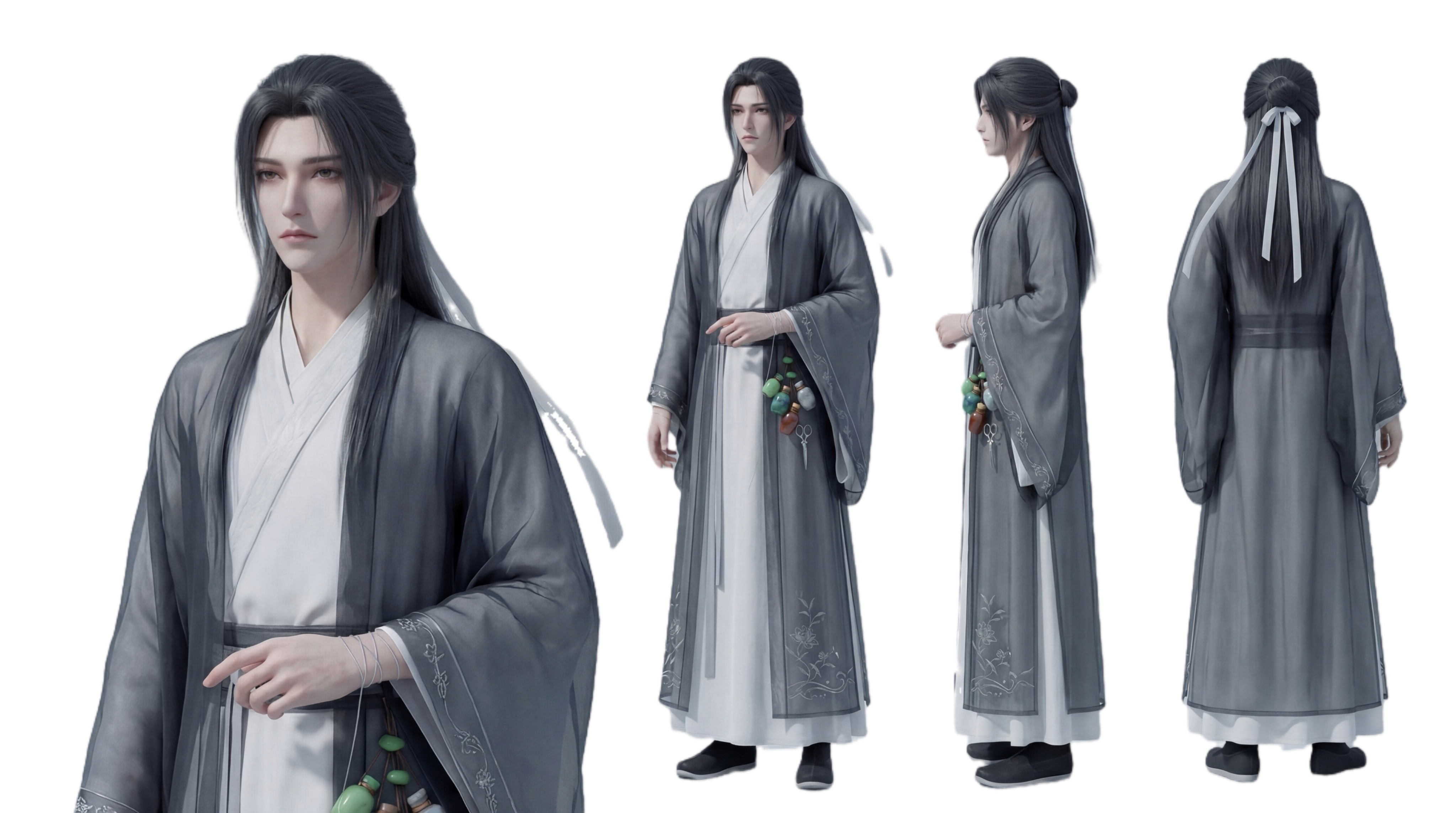 将图一进行多视图排版展示（参考图二） —— 包含面部特写 +… - 图片创意预览