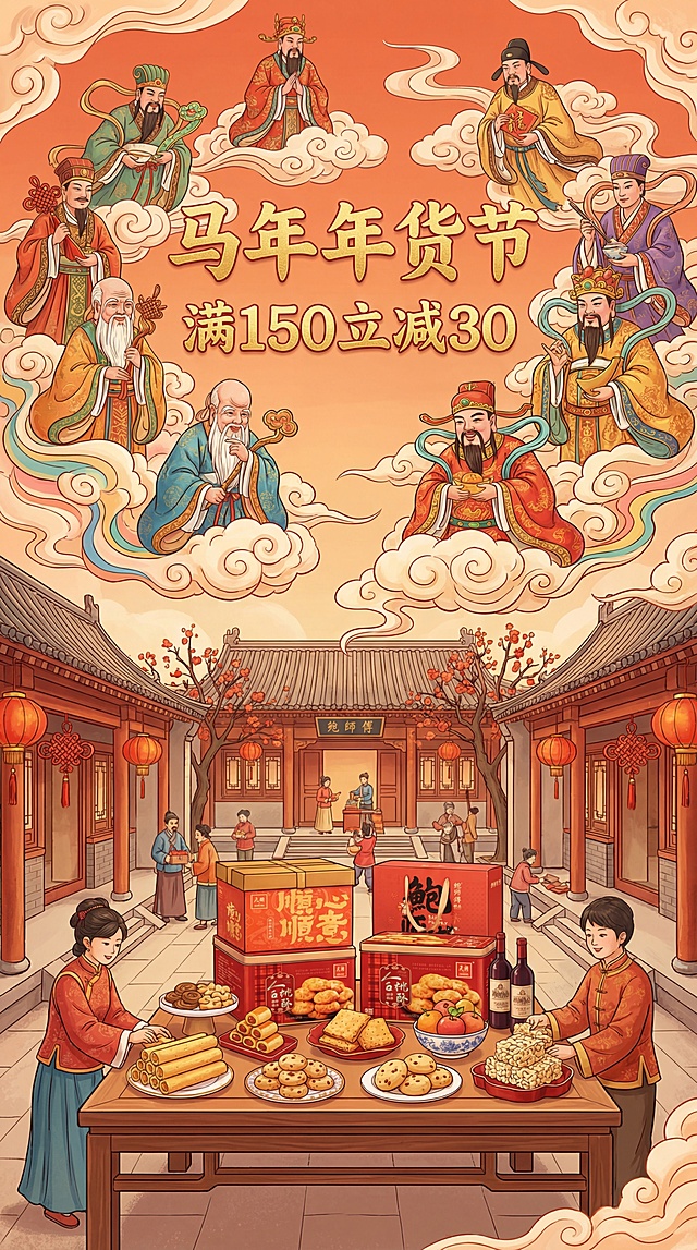 中国风插画电商节