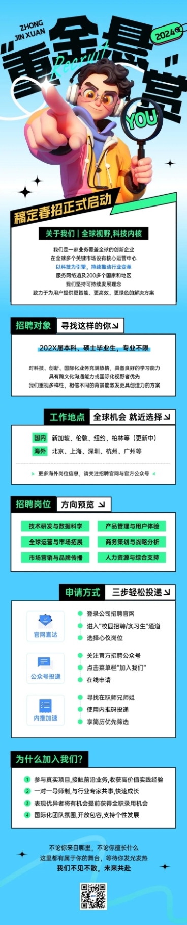 春季招聘人员招募文章长图预览效果