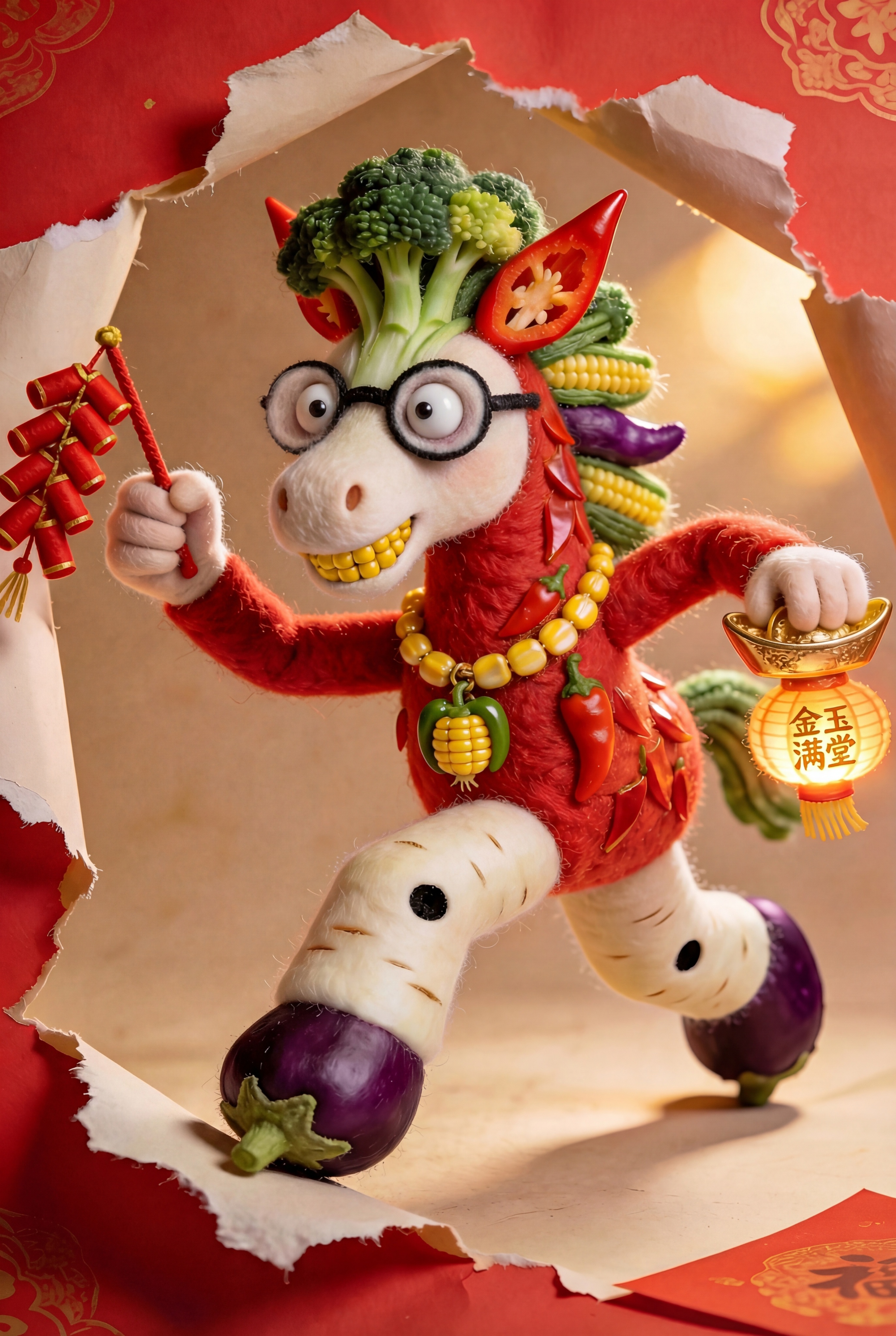 把小马的墨镜镜片改成半透明式的羊毛毡镜片，露出小马傻里傻气式的… - 图片创意预览