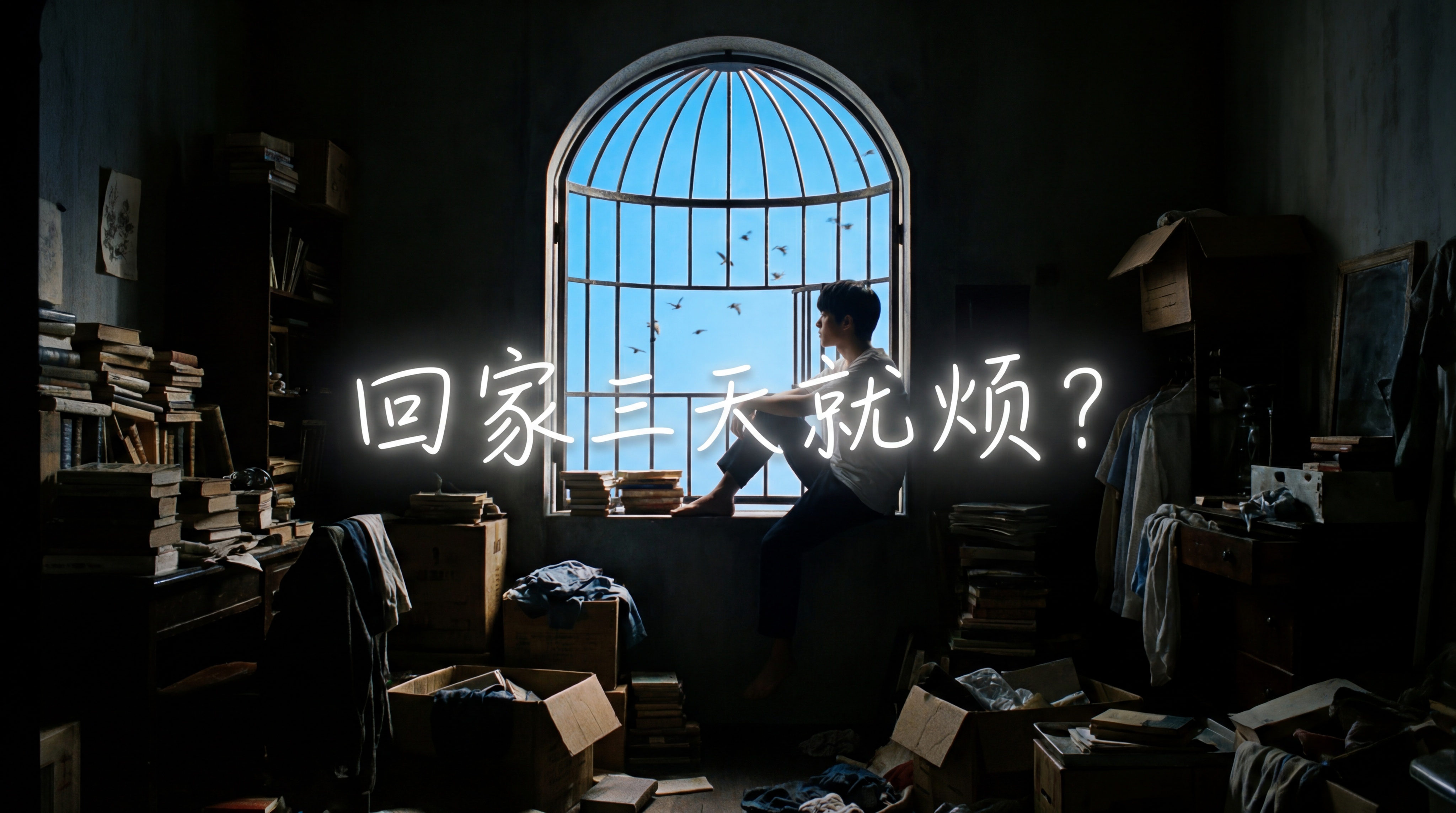 [image-电影级逆光摄影。一个昏暗的房间内，窗户被做成了【… - 图片创意预览