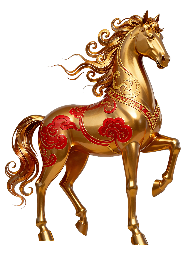 将图中马身体上有花纹的地方改为红色，其他保持不变。