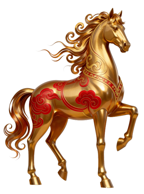 将图中马身体上有花纹的地方改为红色，其他保持不变。预览效果