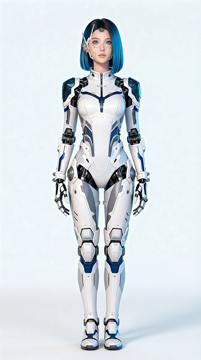 扩展参考图中人物至全身照，眼神调整为平视正前方，看向台下观众，其他保持不变