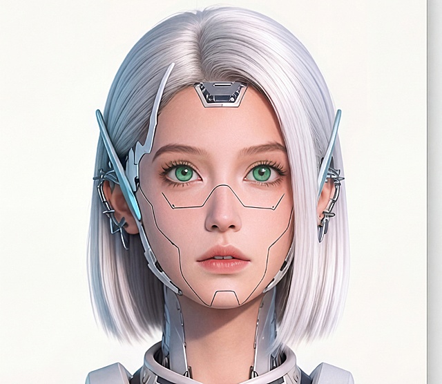 调整参考图中人物眼神为平行正视正前方