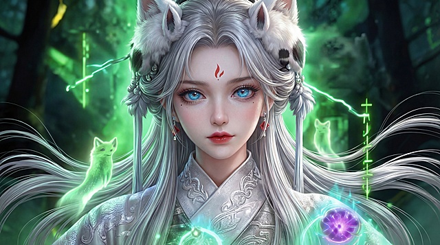 将头发发丝、瞳孔、面部皮肤全部精细化，添加细节，调整为游戏原画宣传风格