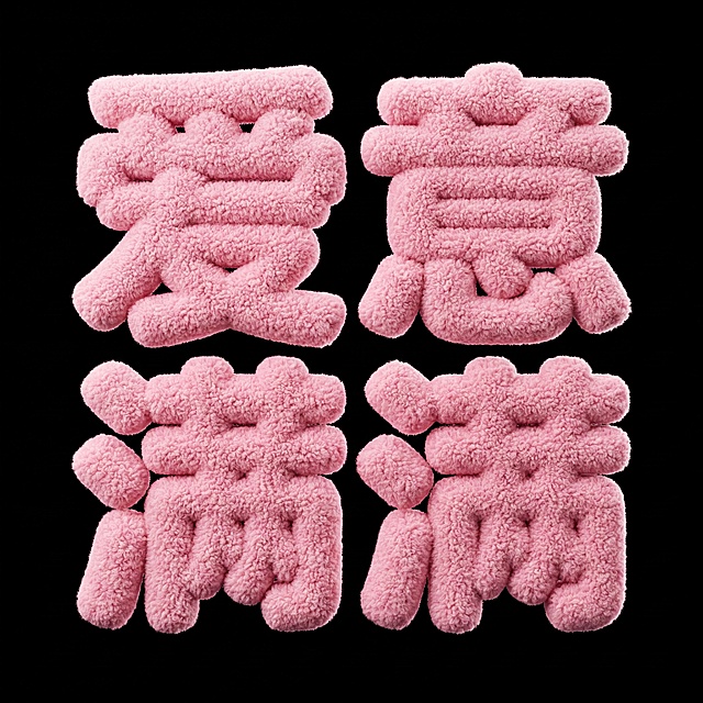 情人节创意字体——毛绒/摇粒绒/温暖