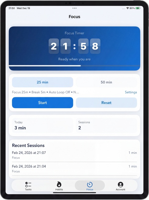 将图1的专注计时APP界面，替换到图2的iPad壳套展示图中，制作成2064×2752px的App Store上架图预览效果