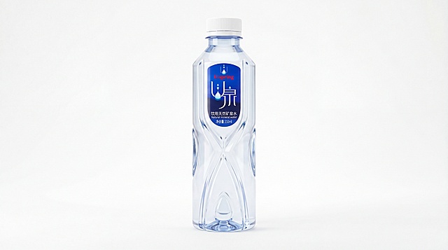 提示词
对U泉350ml饮用天然矿泉水进行商业级精修，清除瓶身所有水渍、指纹、划痕，保持高光塑料瓶的通透质感与品牌标识完整性，瓶身透明高光塑料质感真实，无雾化、无杂质，标签文字清晰锐利，色彩还原精准，瓶身交叉纹理与瓶底水滴凹陷造型完整呈现，无变形，瓶盖干净无磨损，与瓶身衔接自然，采用专业影棚柔光打光，光线均匀柔和，无杂光、无过曝欠曝，凸显瓶身透明感与标签色彩层次，避免反光干扰，背景替换为纯白干净无