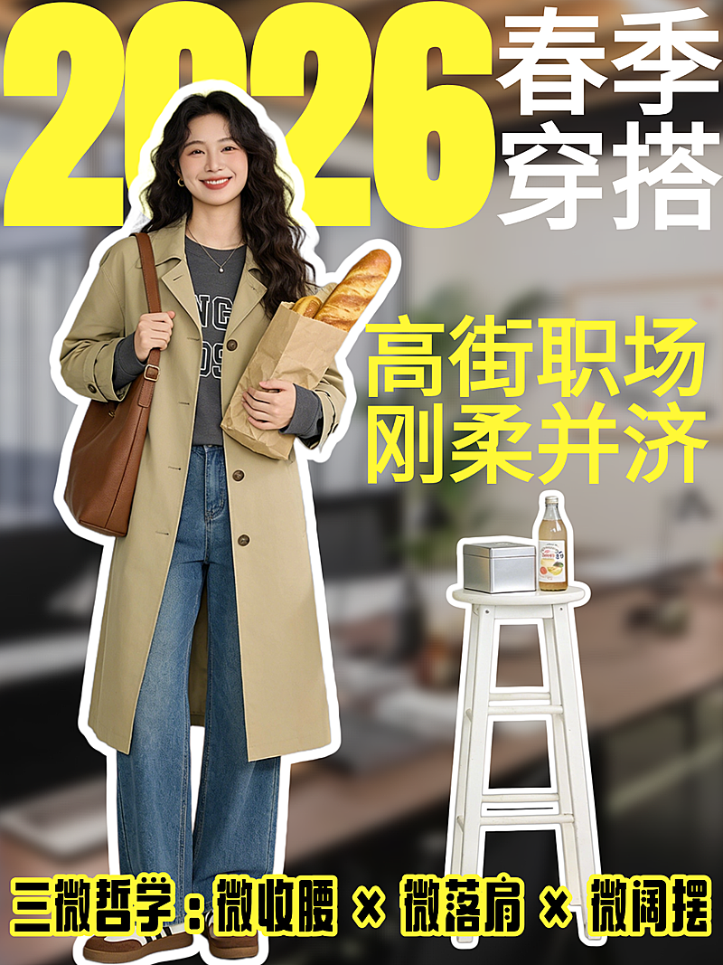 杂志风拼贴设计小红书大字吸睛2026开春封面