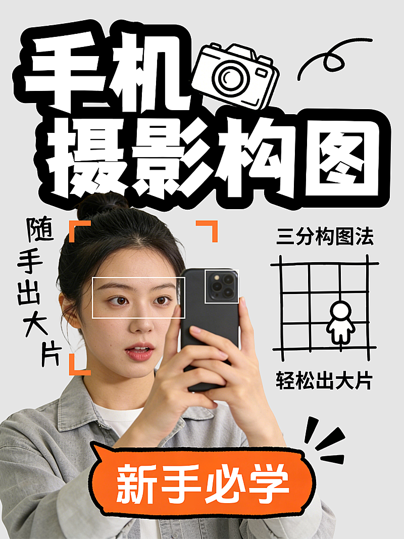 手机摄影构图教学小红书封面