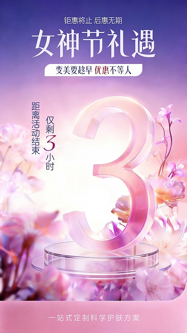 将图中的数字6修改为数字3，数字3的颜色、质感、风格和原数字6完全保持一致，同时将左侧的文字“仅剩6小时”中的6也修改为3，其余内容保持不变