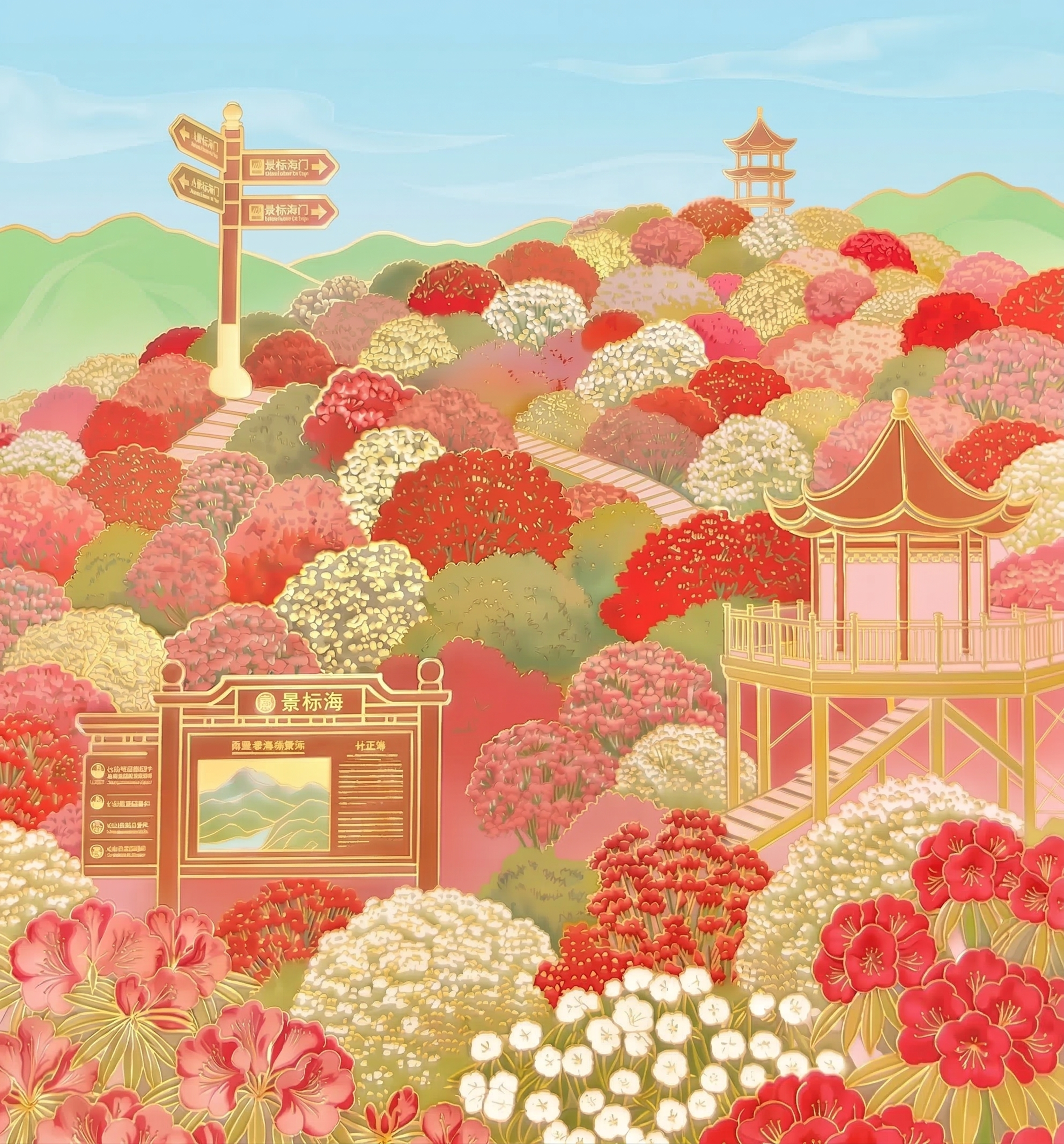 提升画面整体色彩明度，去除画面中的脏色，保持原有国潮插画风格、… - 图片创意预览