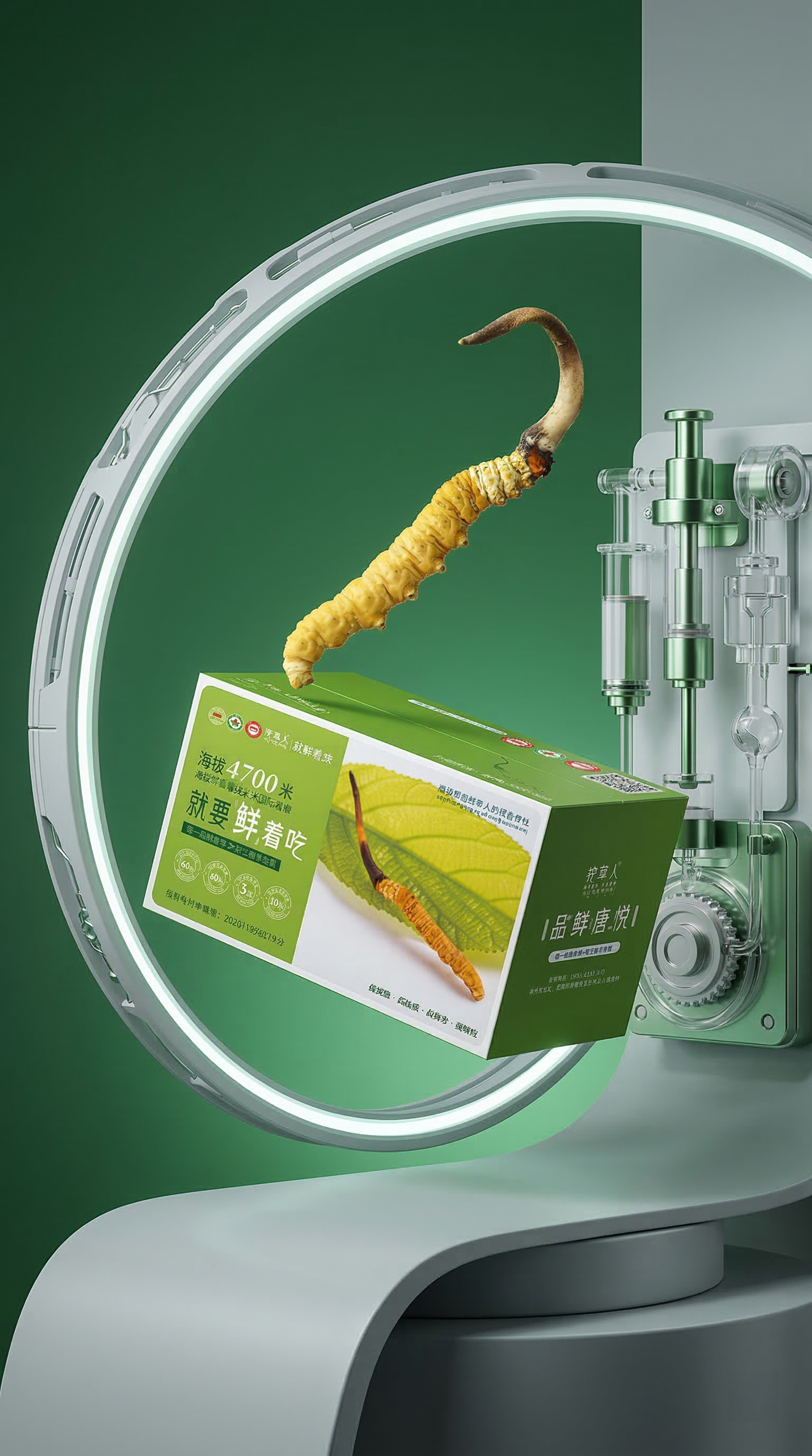 两张图分别生成，主体分别是图中的新鲜冬虫夏草和冬虫夏草产品包装… - 图片创意预览