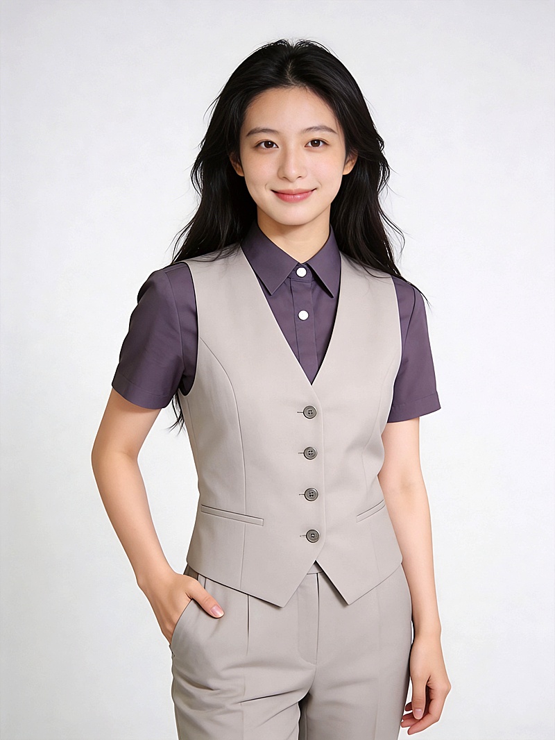 专业正式风银行紫色女性职业形象照