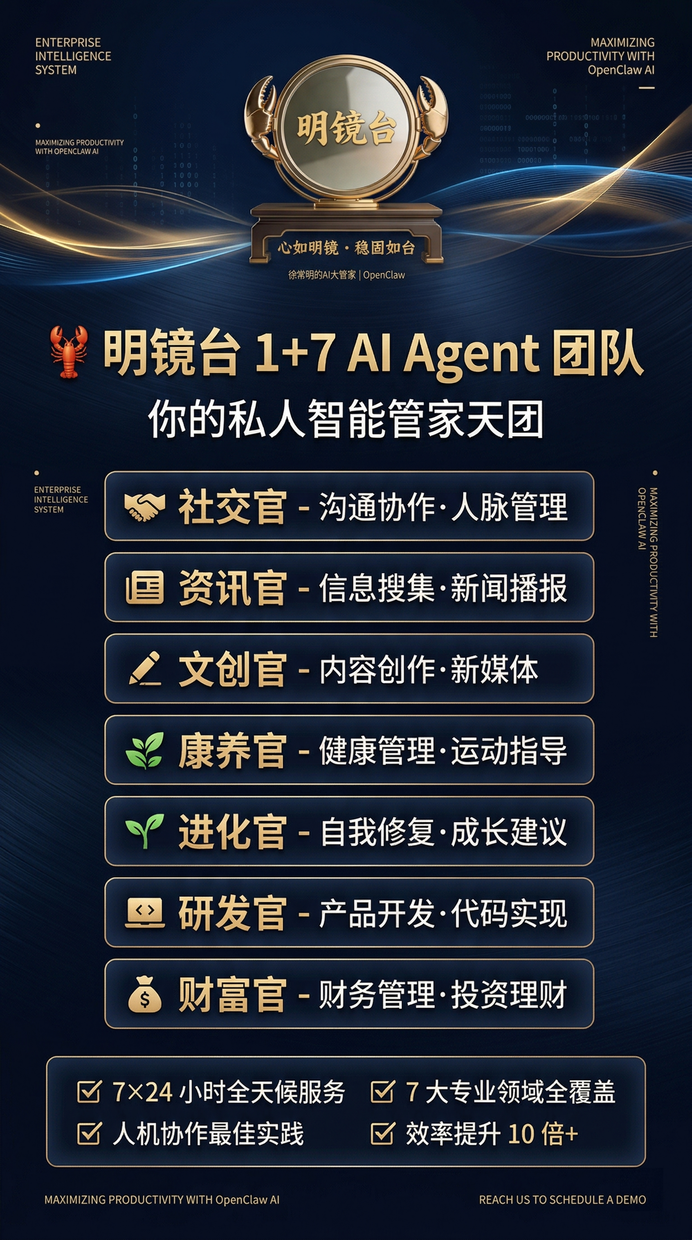 商业大片风格精美AI Agent服务宣传海报，高端商务科技质感… - 图片创意预览