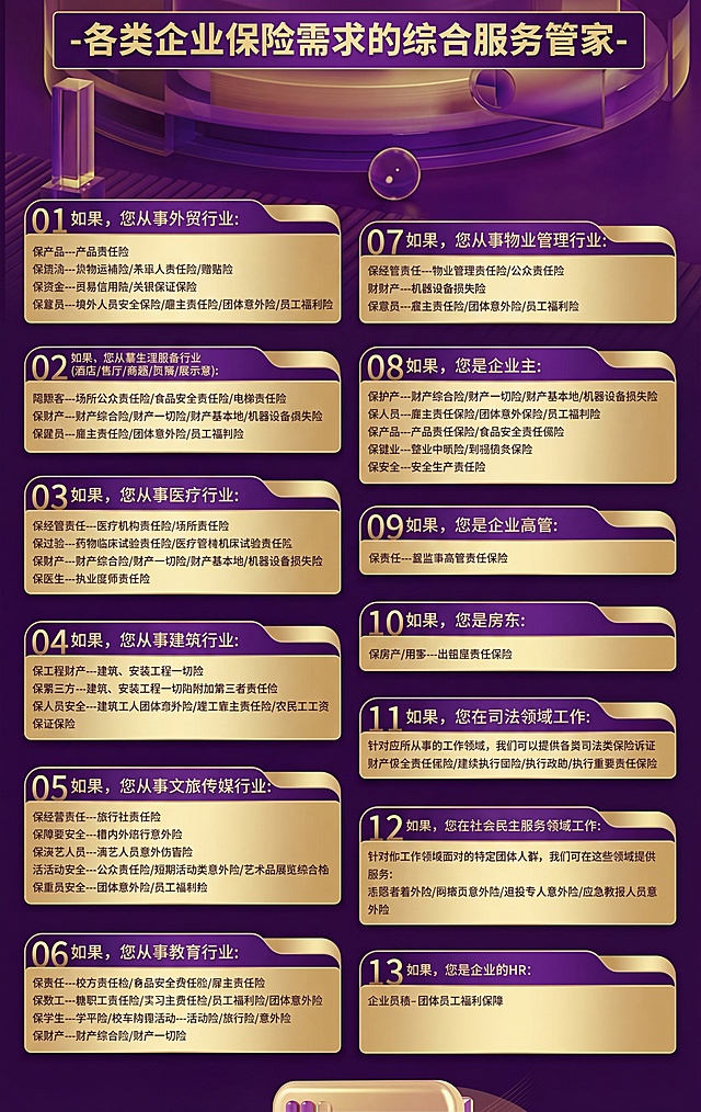 保留原图片所有文案和版式布局不变，更换为紫金色配色，改为高端商务紫金色风格