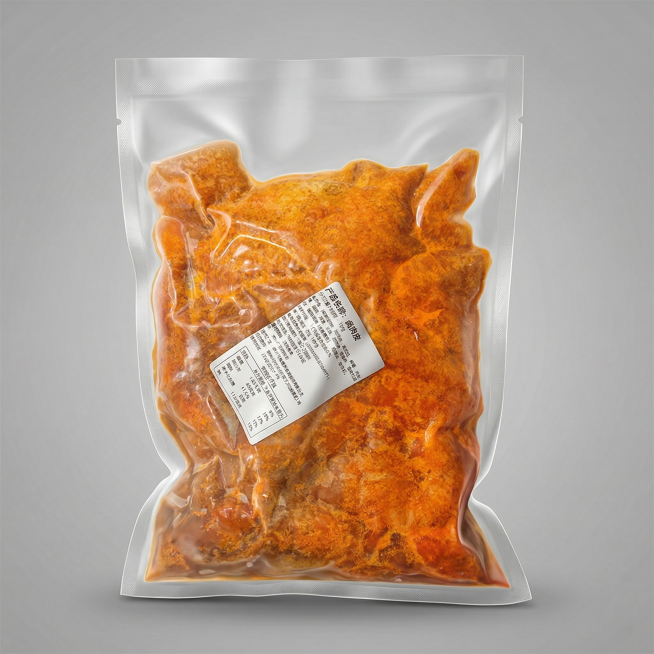 移除图片原有白底背景，保留透明真空包装袋和卤猪皮产品，精修商品图，超清画质，智能降噪，细节锐化，8k分辨率，商业棚拍光，体积光，柔和阴影，保留真空包装袋的通透质感和边缘厚度，修复袋子褶皱，让包装更平整预览效果