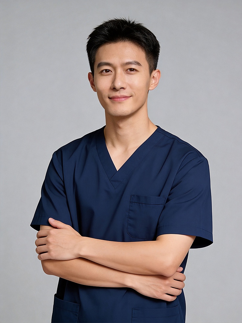 正式风医护人员蓝色男性职业形象照