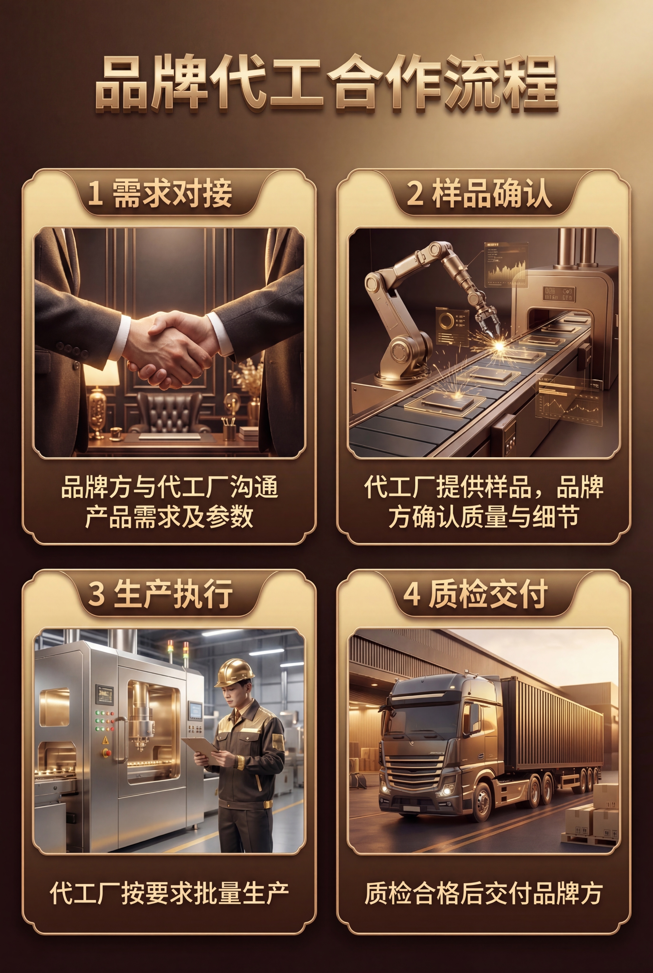 深棕到浅金的渐变背景，整体风格与参考图“中国中式健康食品行业第… - 图片创意预览